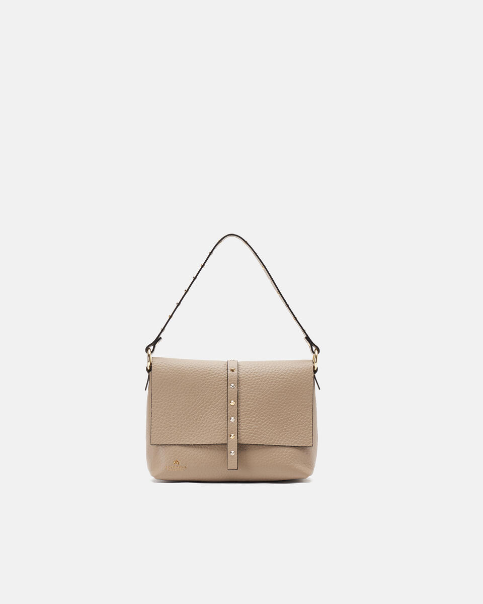 Iris Small Flap bag dollaro doublecon borchie bigalvanica Taupe  - Borse - Special Price - Cuoieria Fiorentina