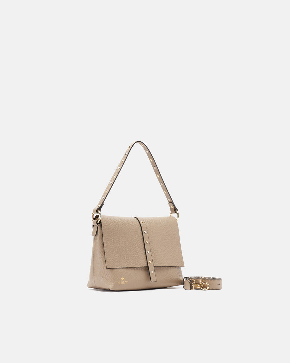 Iris Small Flap bag dollaro doublecon borchie bigalvanica Taupe  - Borse - Special Price - Cuoieria Fiorentina