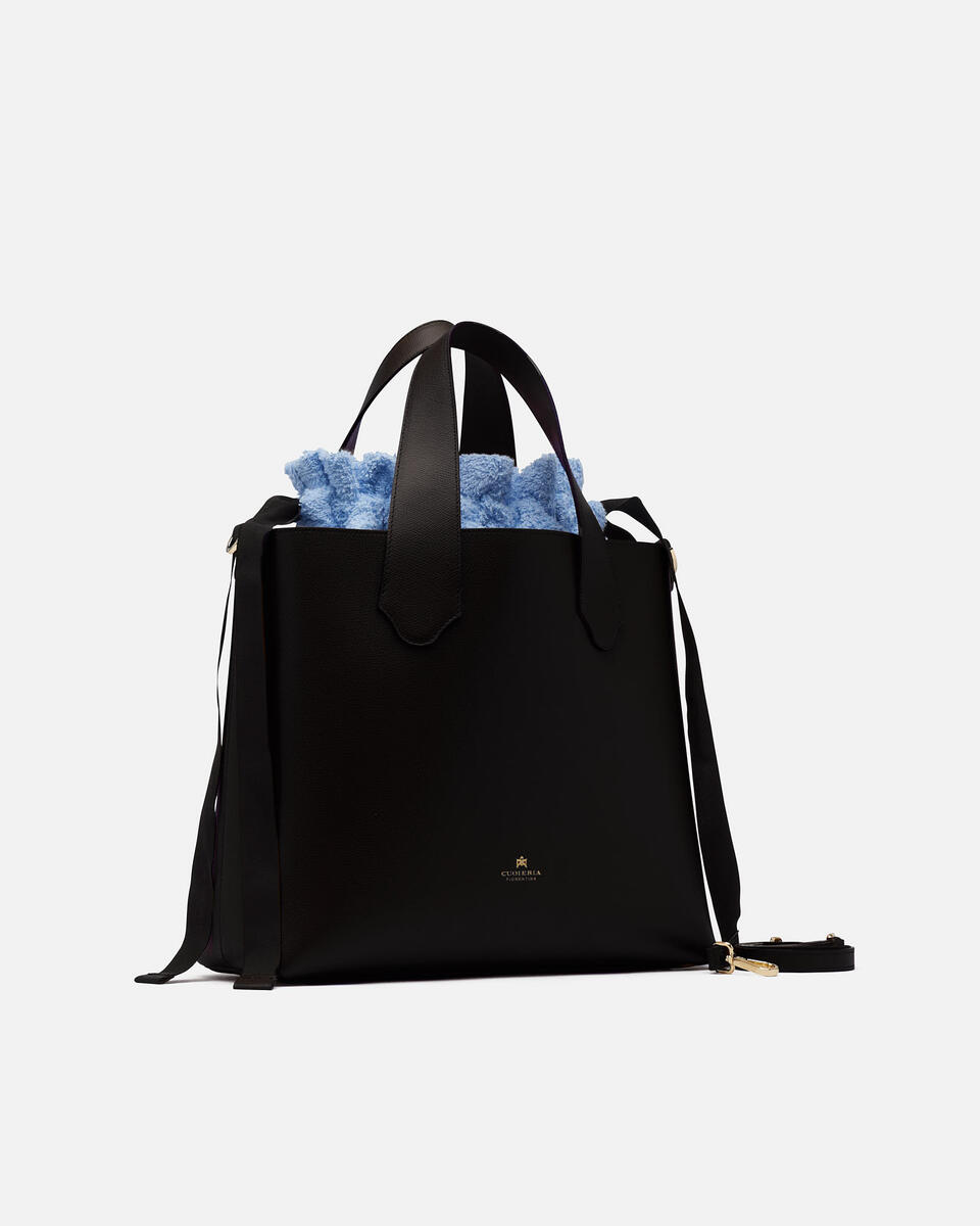 Tote bag melody con sacchetto spugna Nero  - Cuoieria Fiorentina