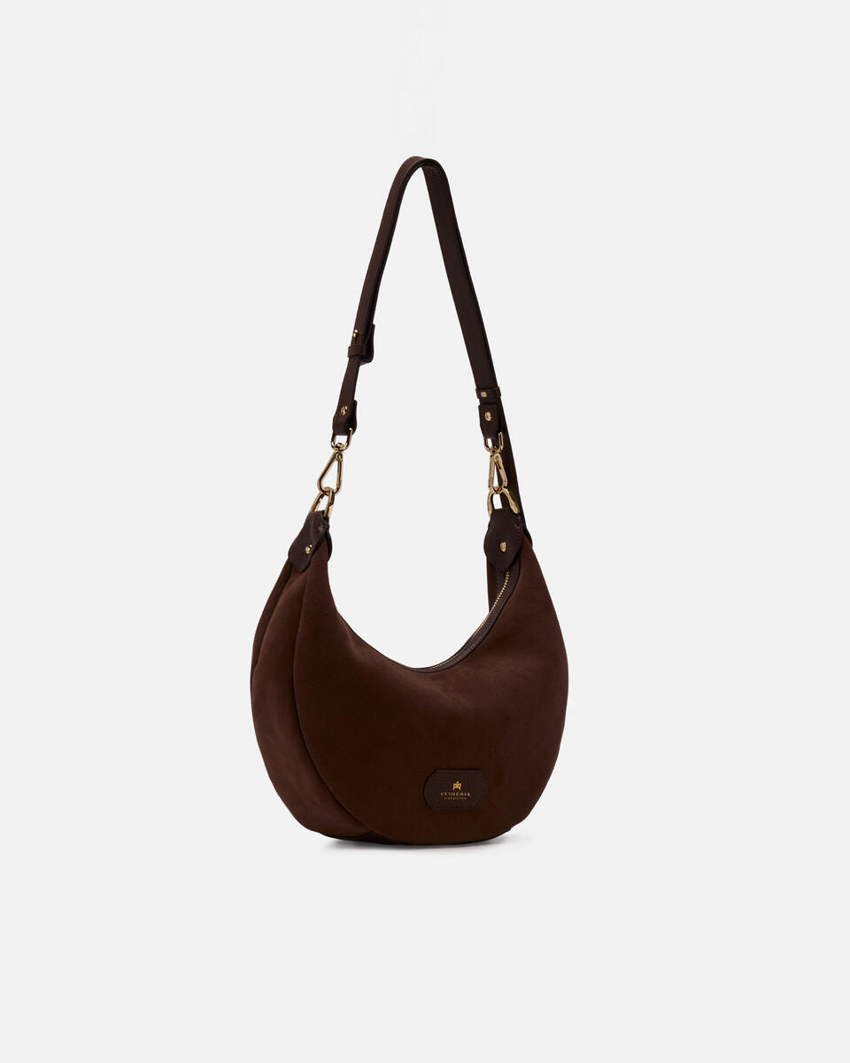 small hobo Chocolate  - Shoulder Bags - Women's Bags - Bags - Cuoieria Fiorentina