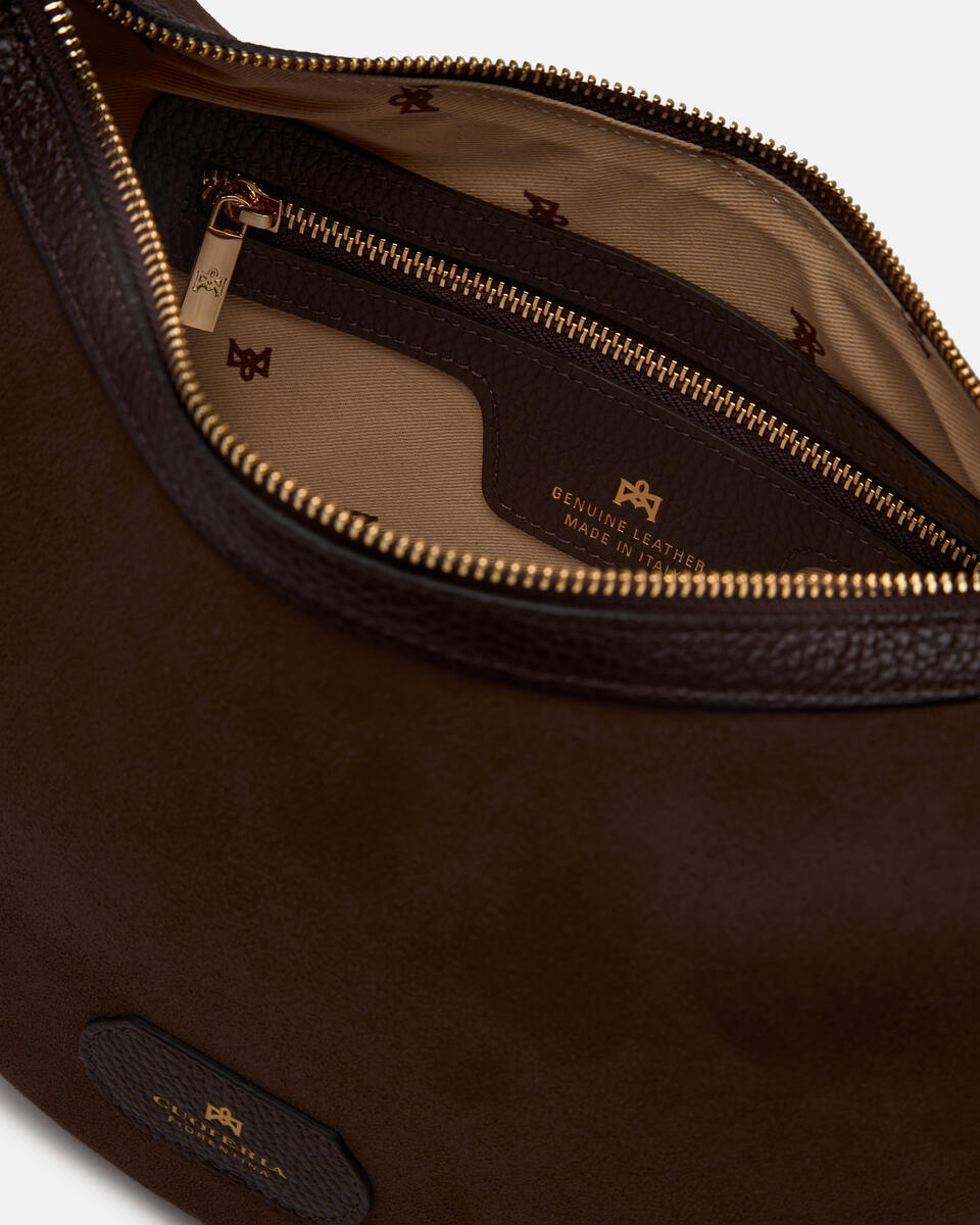 small hobo Chocolate  - Shoulder Bags - Women's Bags - Bags - Cuoieria Fiorentina