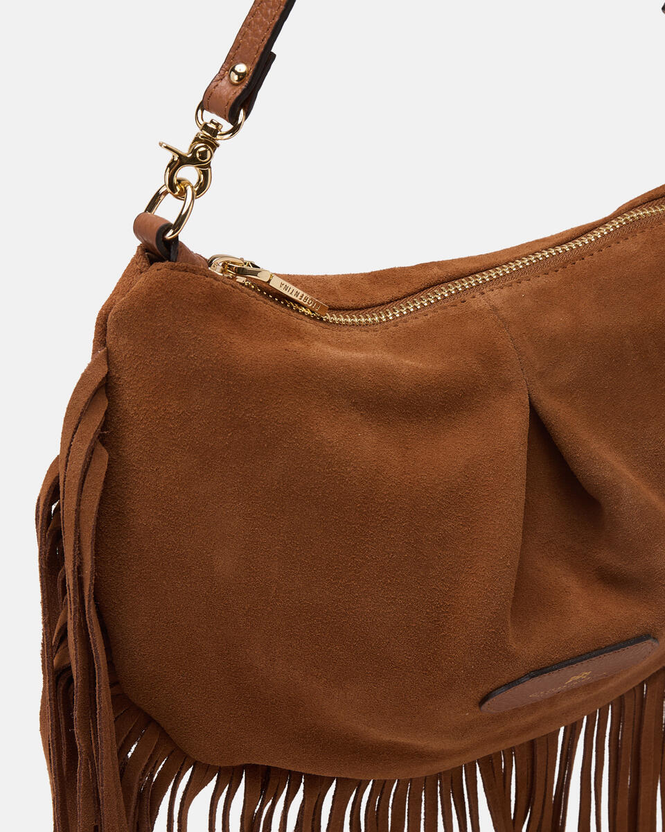 Emma Folk Mini Pouch Caramel  - Cuoieria Fiorentina