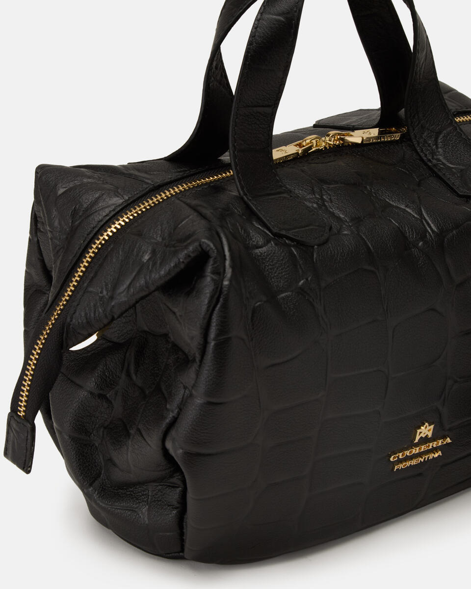 SMALL DUFFLE BAG Black  - Tote Bags - Women's Bags - Bags - Cuoieria Fiorentina