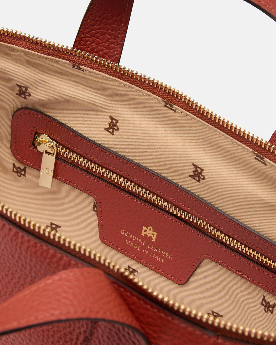 SMALL DUFFLE BAG Brick  - Tote Bags - Women's Bags - Bags - Cuoieria Fiorentina