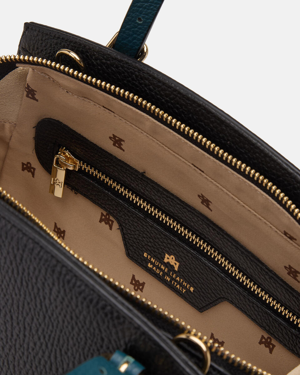 Alice small duffle wild Neroproseccoteal  - Cuoieria Fiorentina