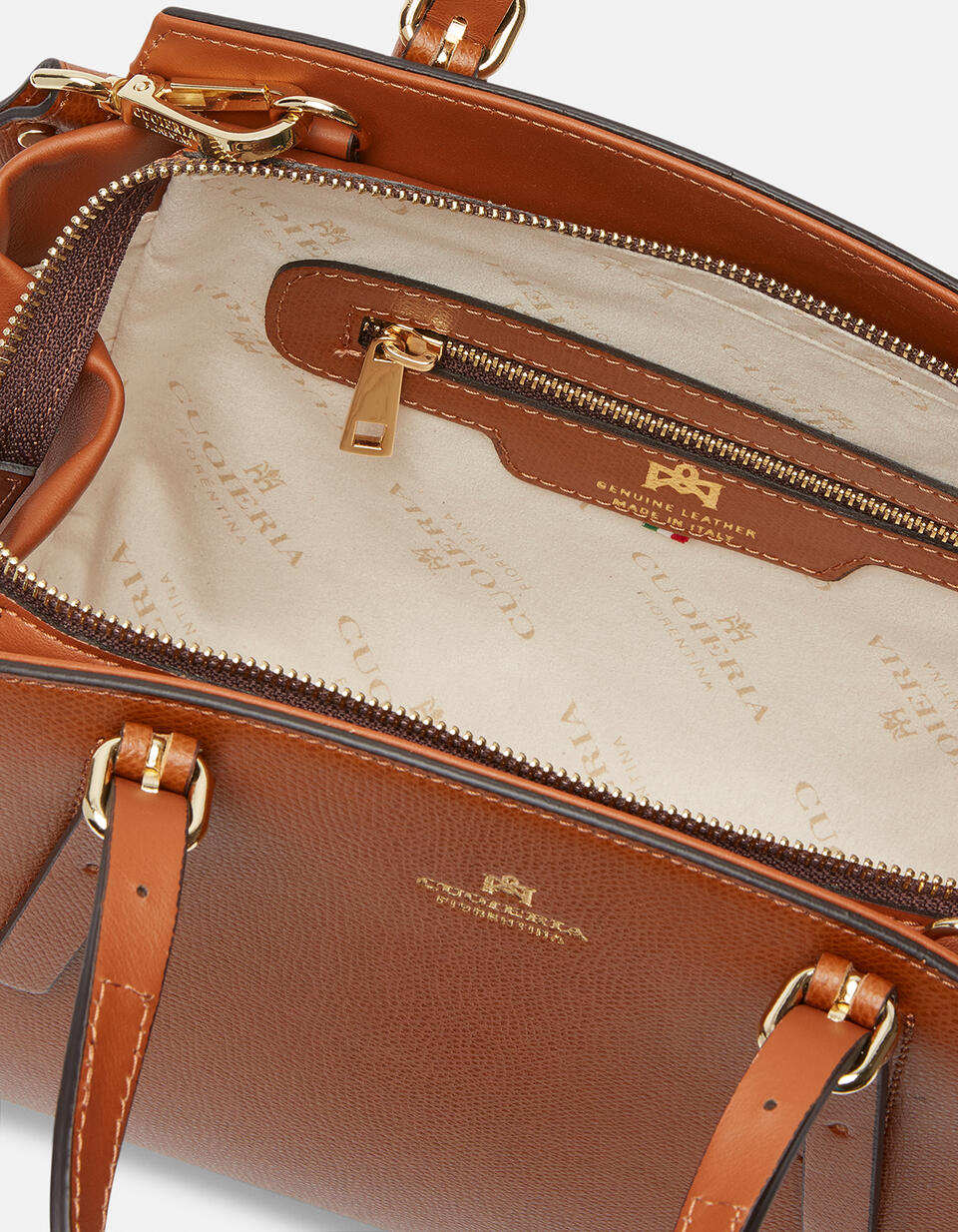 Alice small tote bag pentagonalecon interno foderato Lion  - Tote Bag - Borse Donna - Borse - Cuoieria Fiorentina