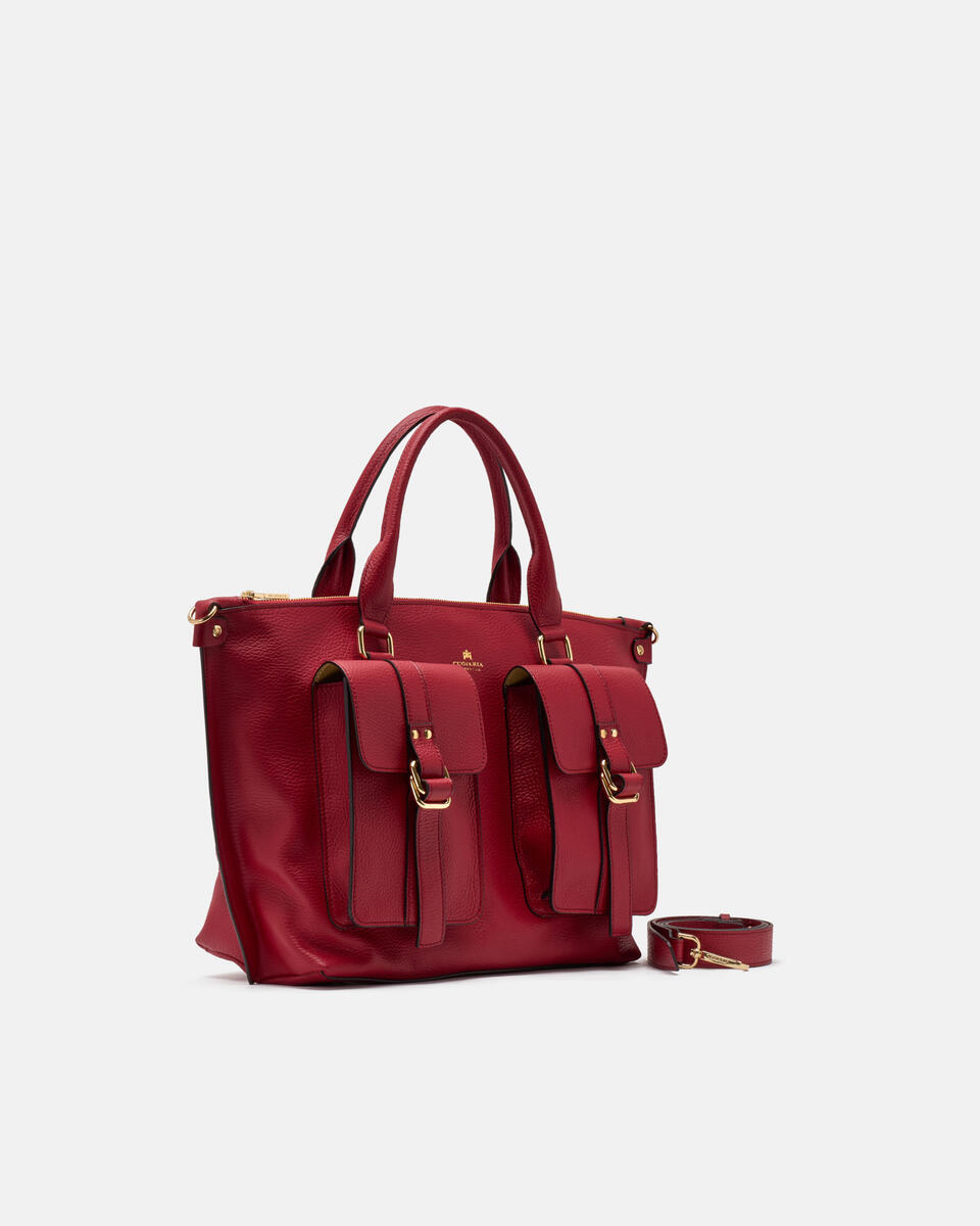 Blow Pocket Large Tote Bag Cherry  - Tote Bag - Borse Donna - Borse - Cuoieria Fiorentina