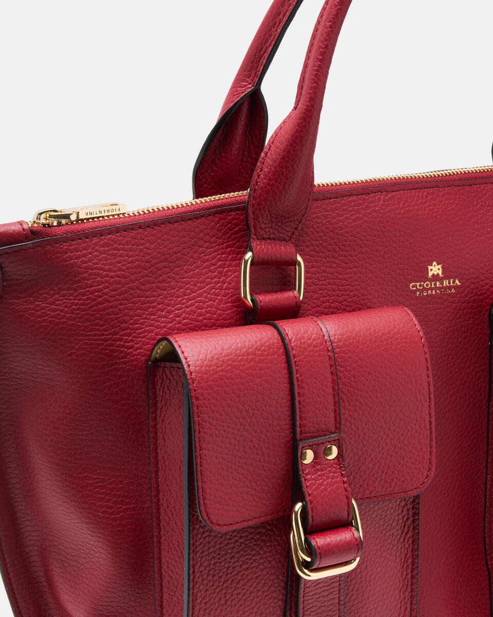 Blow Pocket Large Tote Bag Cherry  - Tote Bag - Borse Donna - Borse - Cuoieria Fiorentina