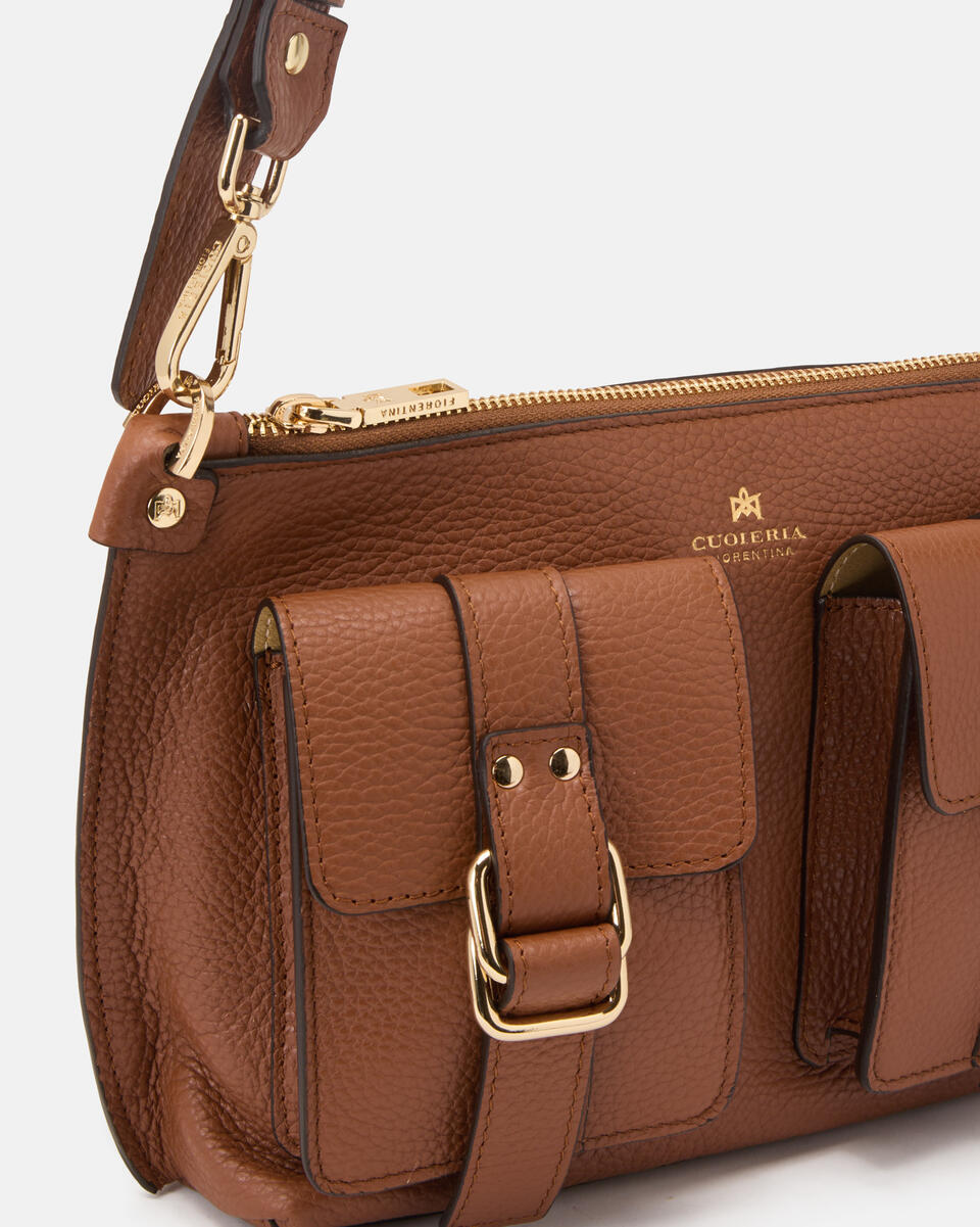 Blow pocket lipstick bag Caramel  - Cuoieria Fiorentina