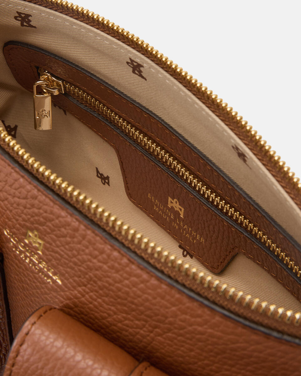 Blow pocket lipstick bag Caramel  - Cuoieria Fiorentina