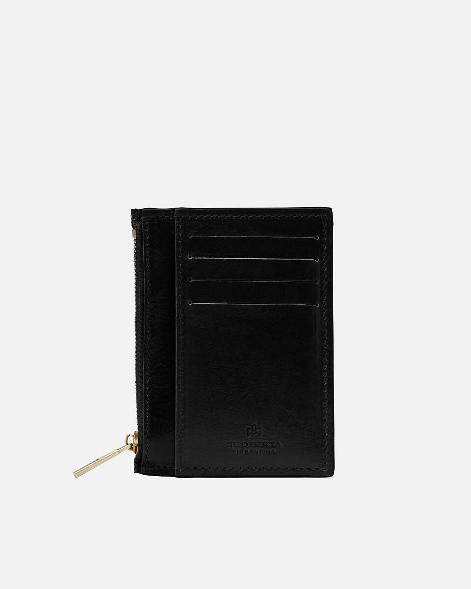 Card holder with zip Black  - Women's Wallets - Women's Wallets - Wallets - Cuoieria Fiorentina