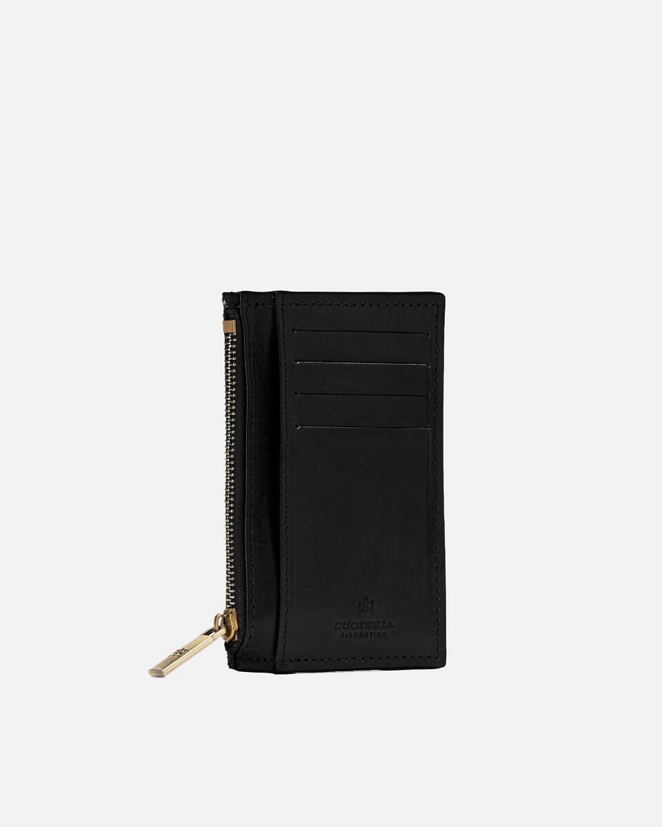 Card holder with zip Black  - Women's Wallets - Women's Wallets - Wallets - Cuoieria Fiorentina