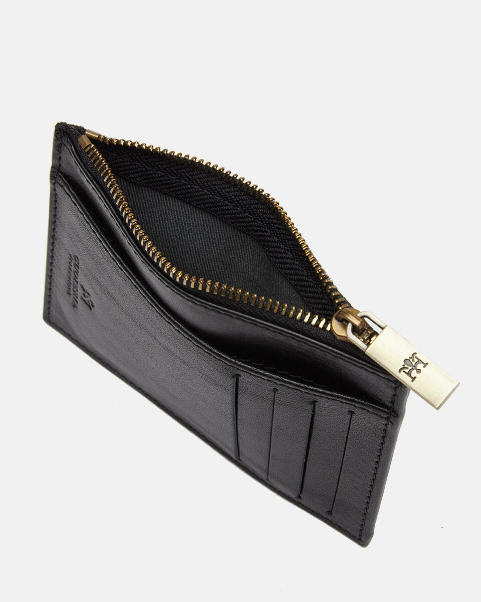 Card holder with zip Black  - Women's Wallets - Women's Wallets - Wallets - Cuoieria Fiorentina