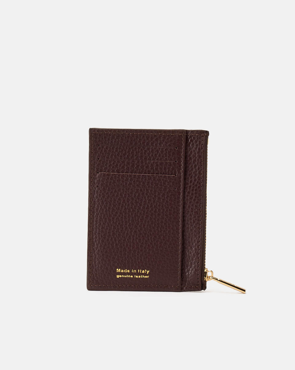 Velvet Portacarte con zip Coffee  - Portafogli Donna - Portafogli Donna - Portafogli - Cuoieria Fiorentina