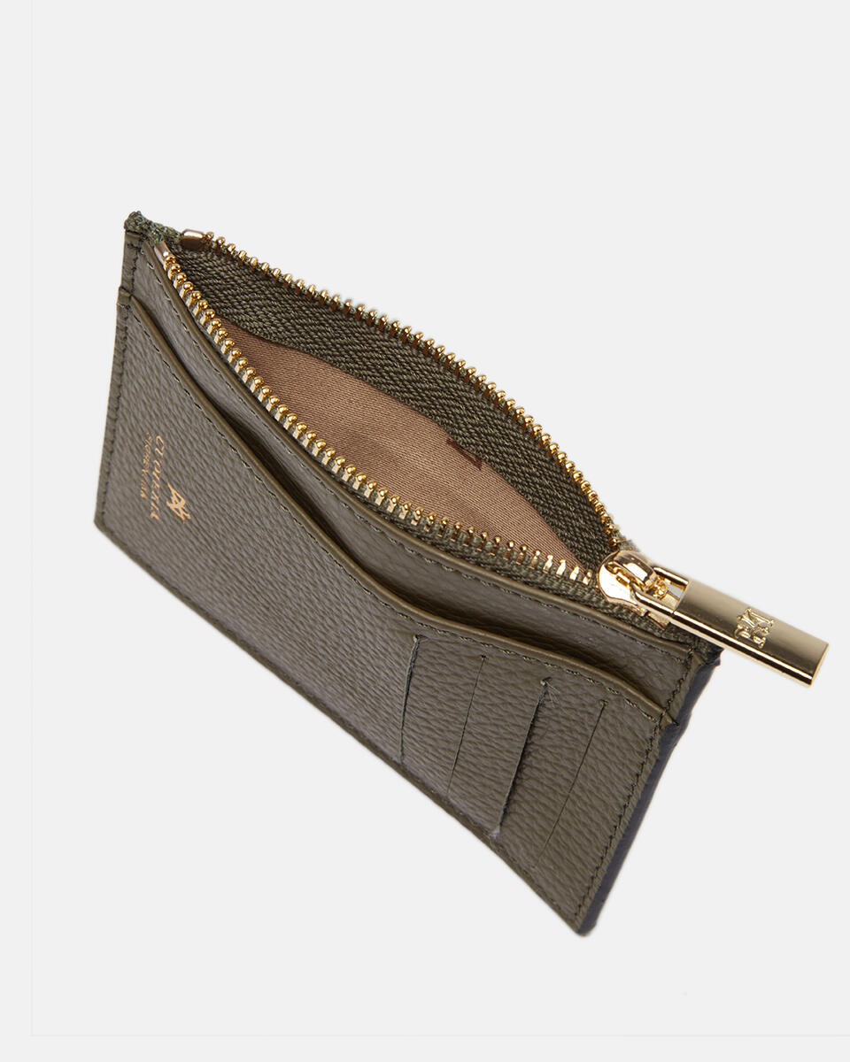 Velvet Portacarte con zip Militare  - Portafogli Donna - Portafogli Donna - Portafogli - Cuoieria Fiorentina