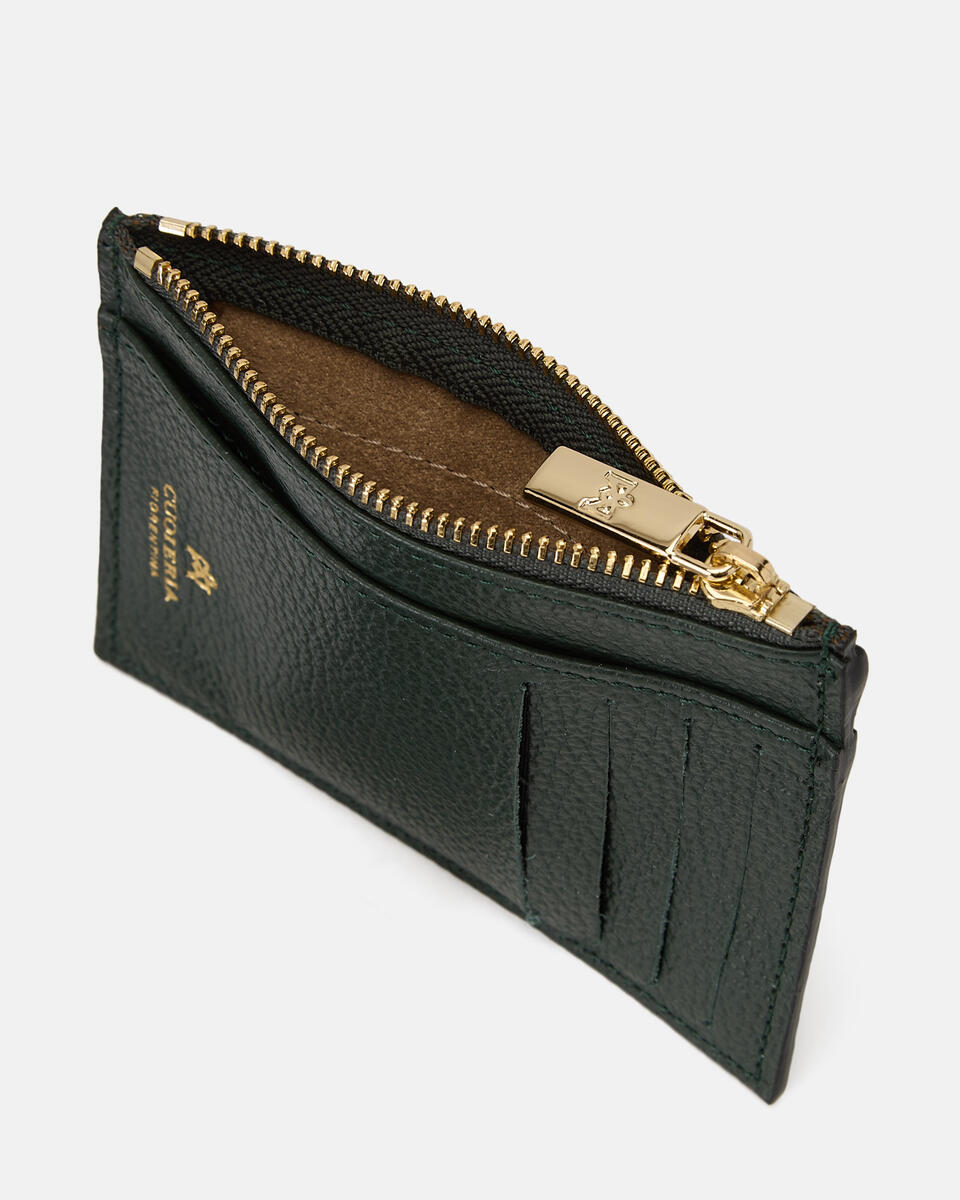 Velvet Portacarte con zip Muschio  - Portafogli Donna - Portafogli Donna - Portafogli - Cuoieria Fiorentina