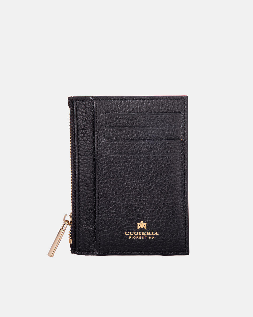 Card holder with zip Black  - Women's Wallets - Women's Wallets - Wallets - Cuoieria Fiorentina