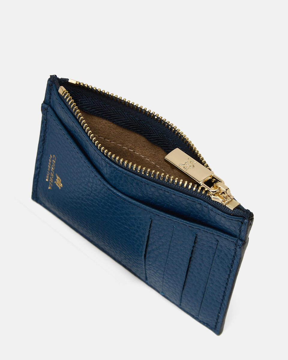 Velvet Portacarte con zip Oceano  - Portafogli Donna - Portafogli Donna - Portafogli - Cuoieria Fiorentina