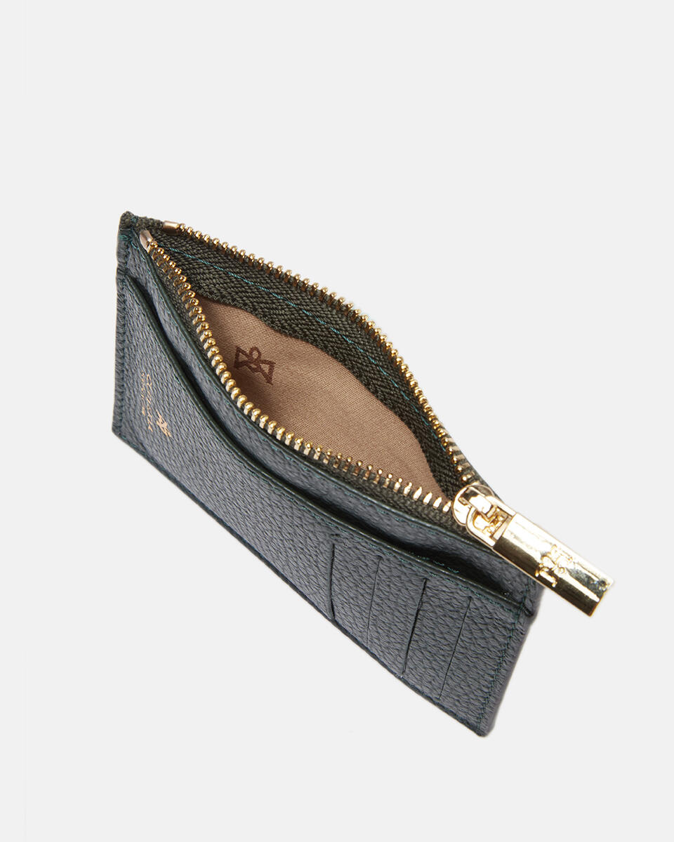 Velvet Portacarte con zip Pino  - Portafogli Donna - Portafogli Donna - Portafogli - Cuoieria Fiorentina