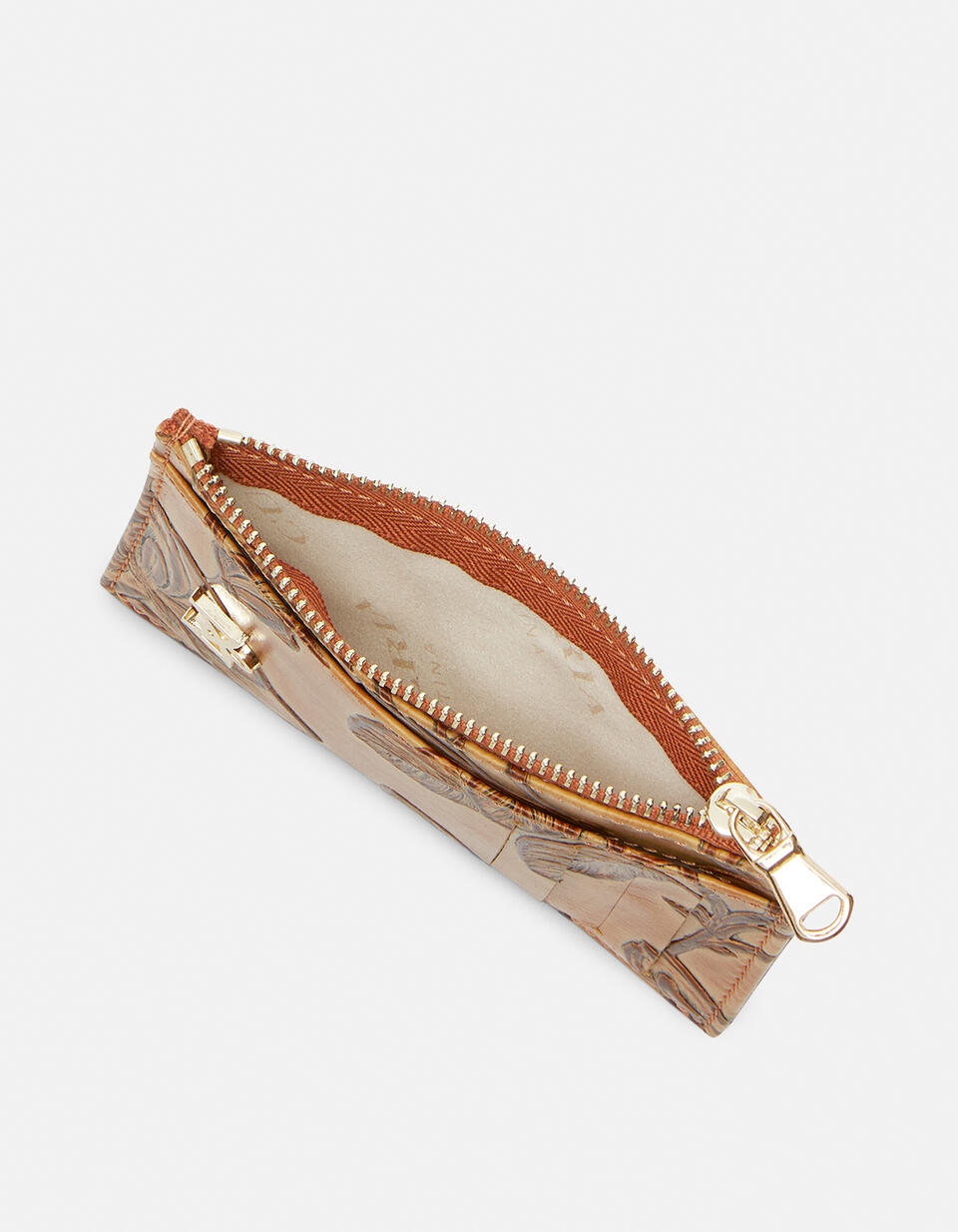 Card holder with zip Beige  - Women's Wallets - Women's Wallets - Wallets - Cuoieria Fiorentina