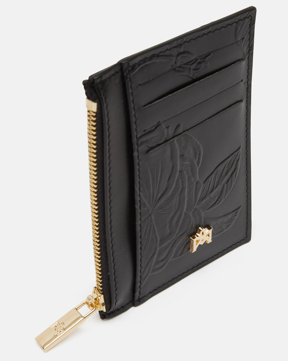 Card holder with zip Black  - Women's Wallets - Women's Wallets - Wallets - Cuoieria Fiorentina