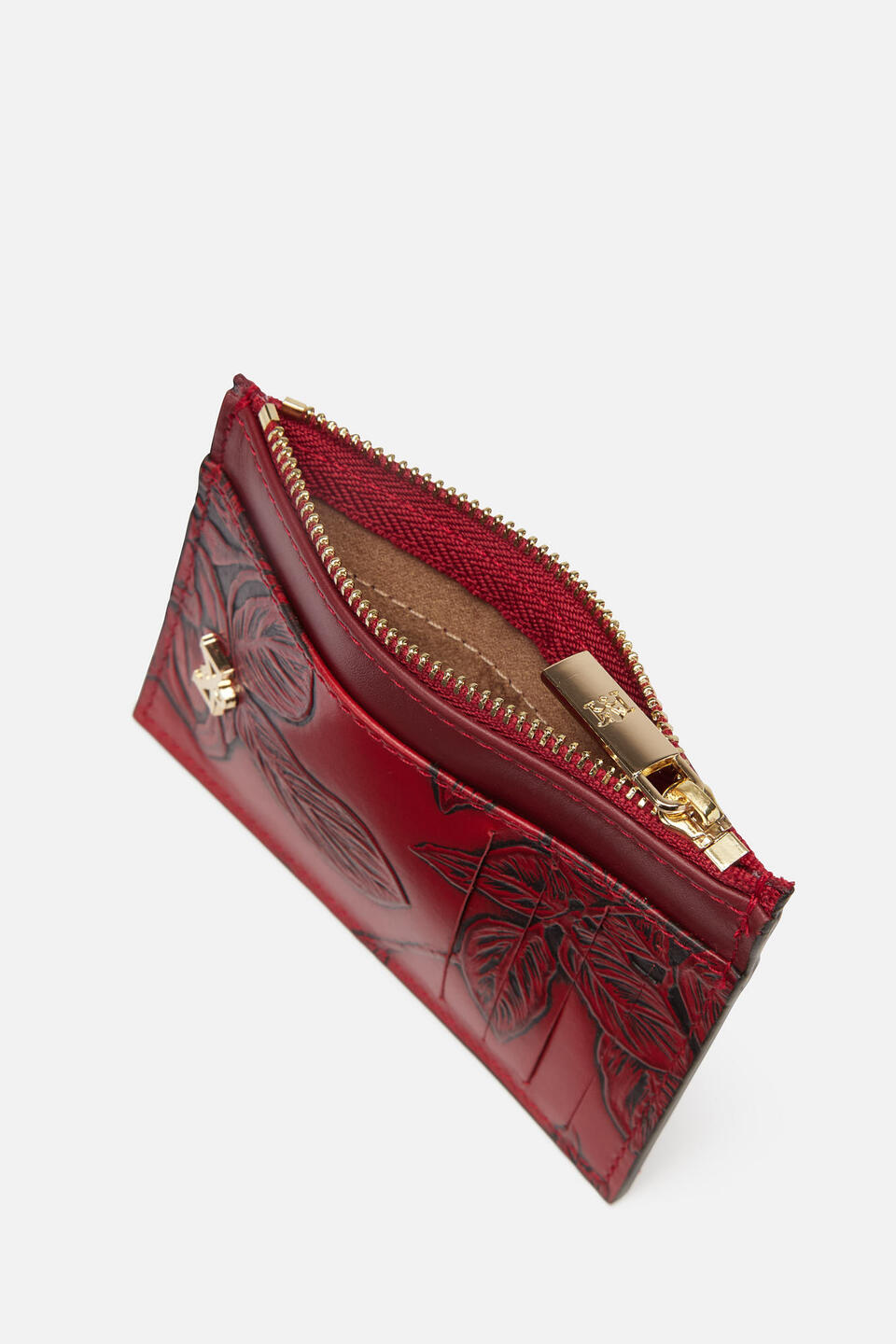 Card holder with zip Red  - Women's Wallets - Women's Wallets - Wallets - Cuoieria Fiorentina