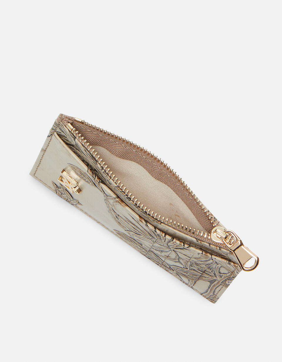 Card holder with zip Taupe  - Women's Wallets - Women's Wallets - Wallets - Cuoieria Fiorentina