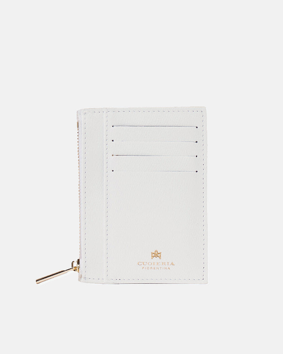 Card holder with zip White  - Women's Wallets - Women's Wallets - Wallets - Cuoieria Fiorentina