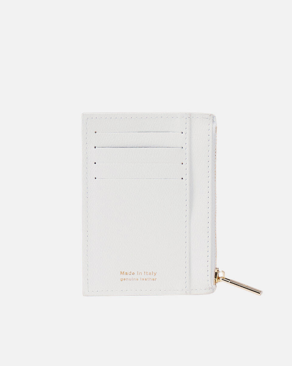 Card holder with zip White  - Women's Wallets - Women's Wallets - Wallets - Cuoieria Fiorentina