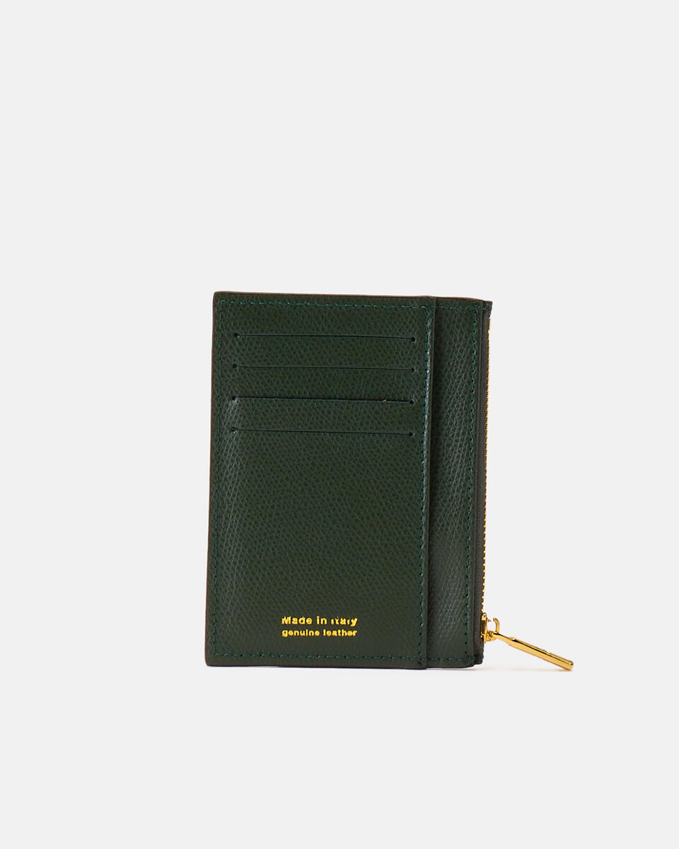 Card holder with zip Moss  - Women's Wallets - Women's Wallets - Wallets - Cuoieria Fiorentina