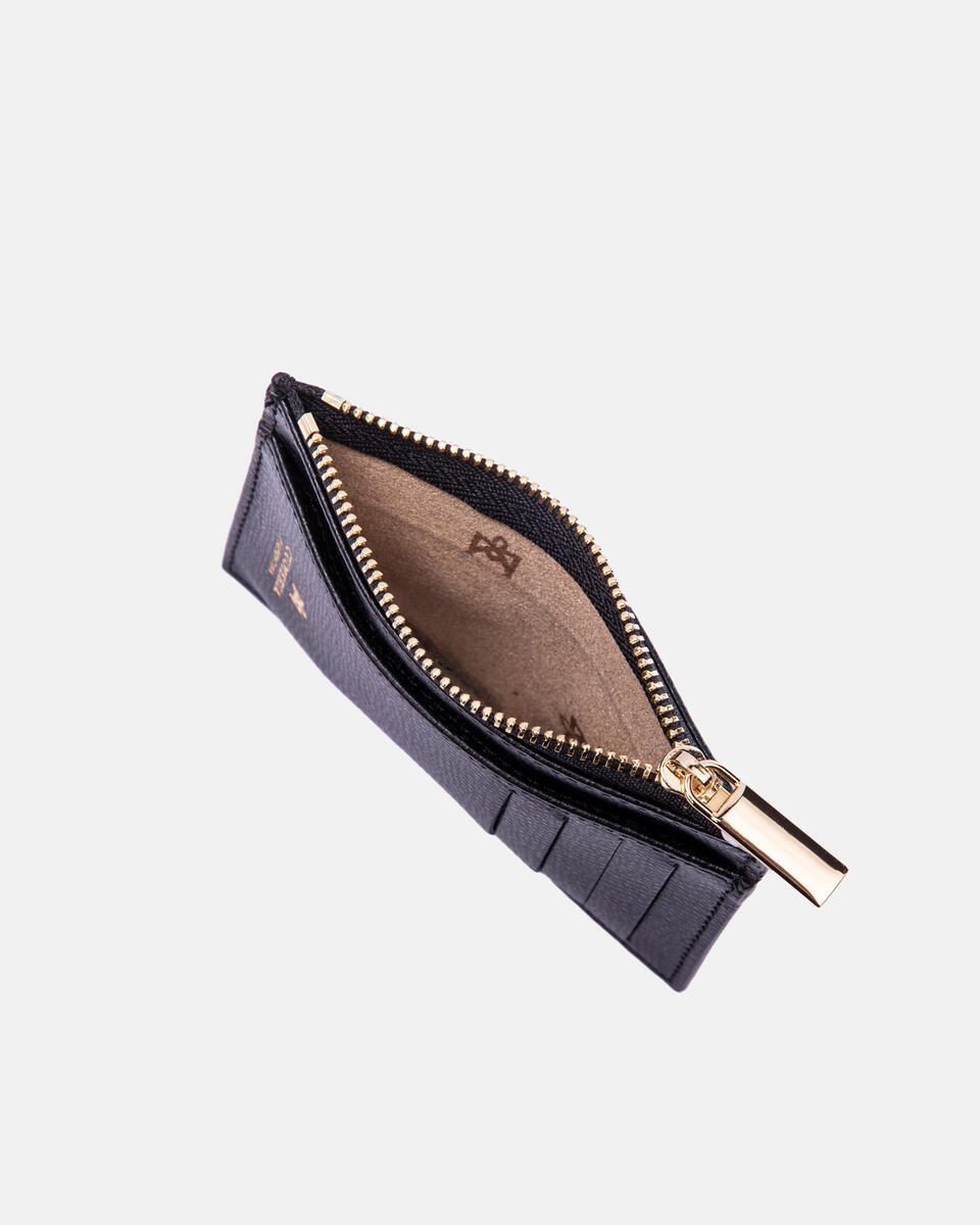 Card holder with zip Black  - Women's Wallets - Women's Wallets - Wallets - Cuoieria Fiorentina