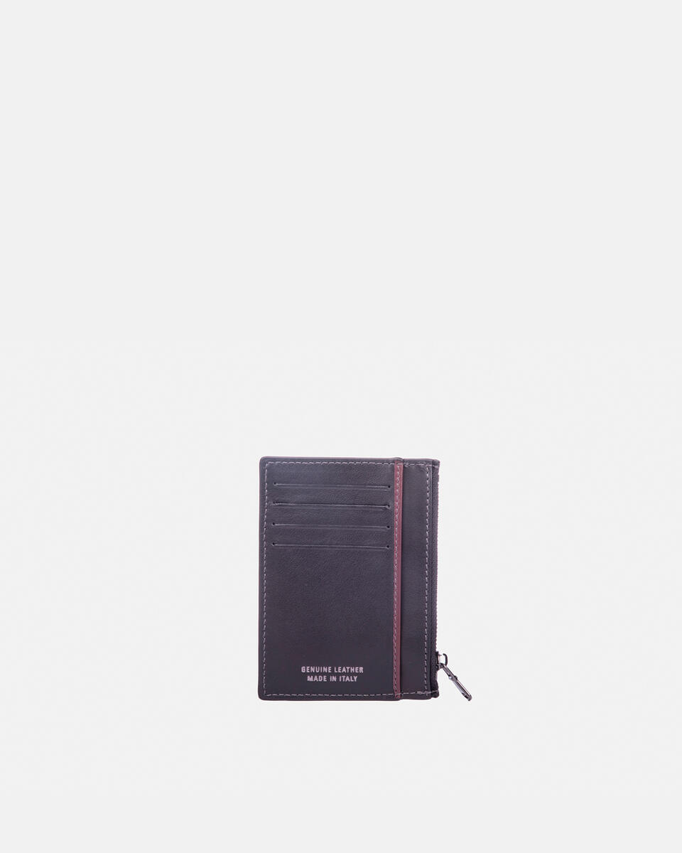 Card holder with zip Blackbordeaux  - Women's Wallets - Men's Wallets - Wallets - Cuoieria Fiorentina