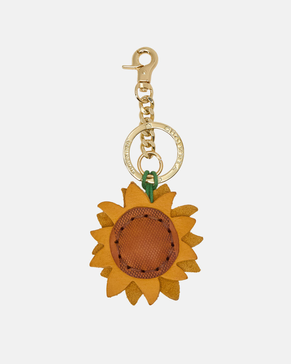 Yzikema Portachiavi decorativo in pelle con fiori di girasole