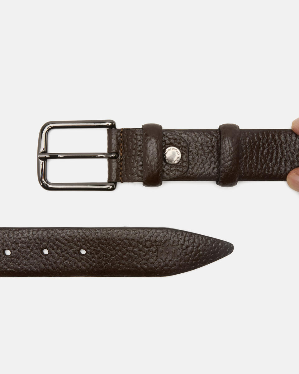 CASUAL BELT Dark brown  - Men Belts - Belts - Cuoieria Fiorentina