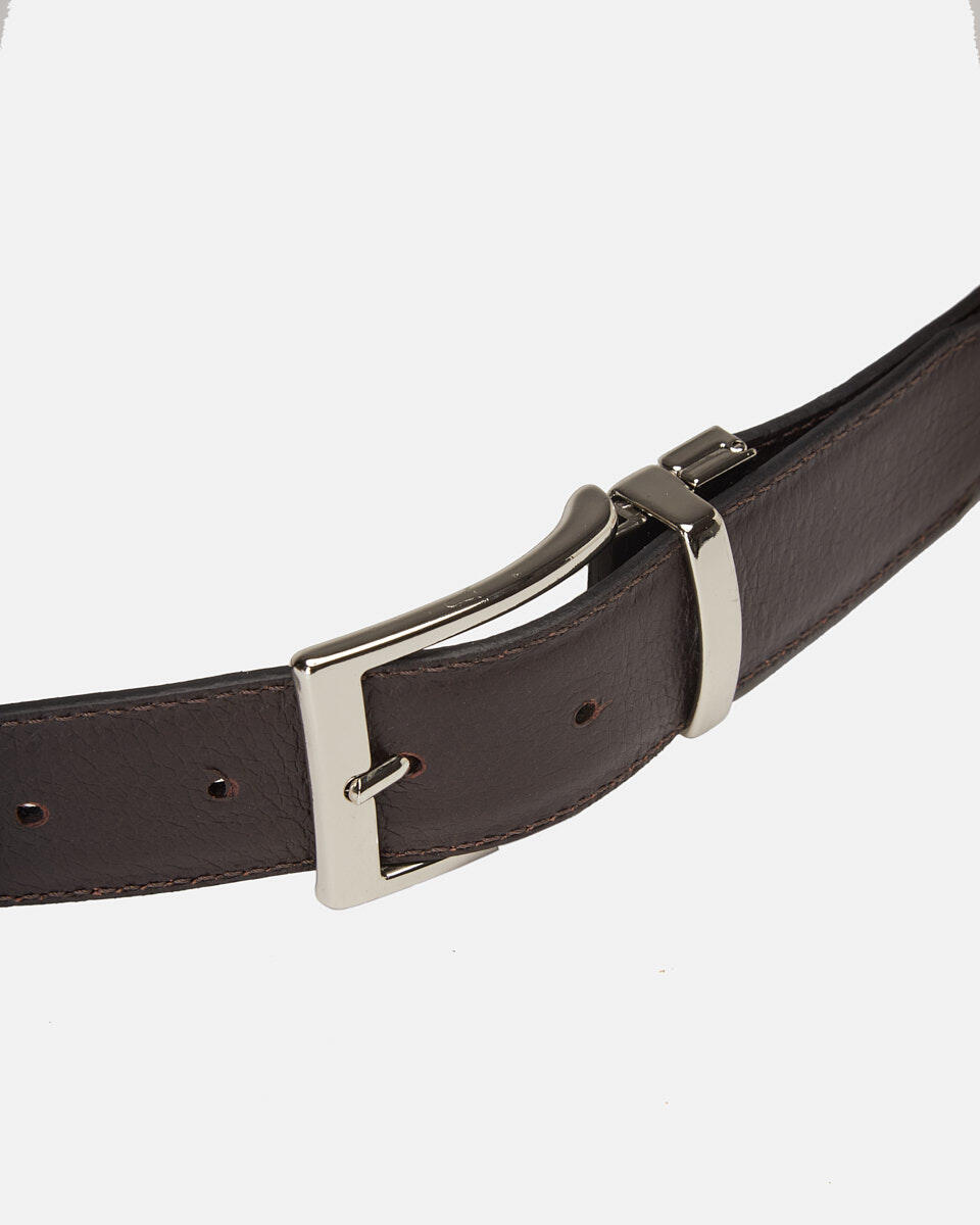 Cintura double 3,5cm Nerotesta di moro  - Cinture Uomo - Cinture - Cuoieria Fiorentina