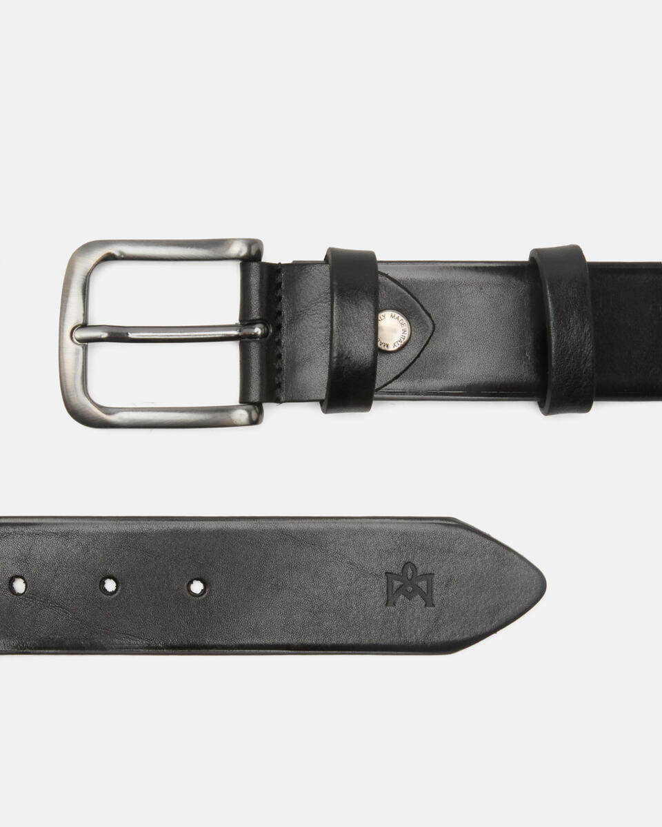 Cintura 4cm Poncho Lux Sfumata Nero  - Cinture Uomo - Cinture - Cuoieria Fiorentina