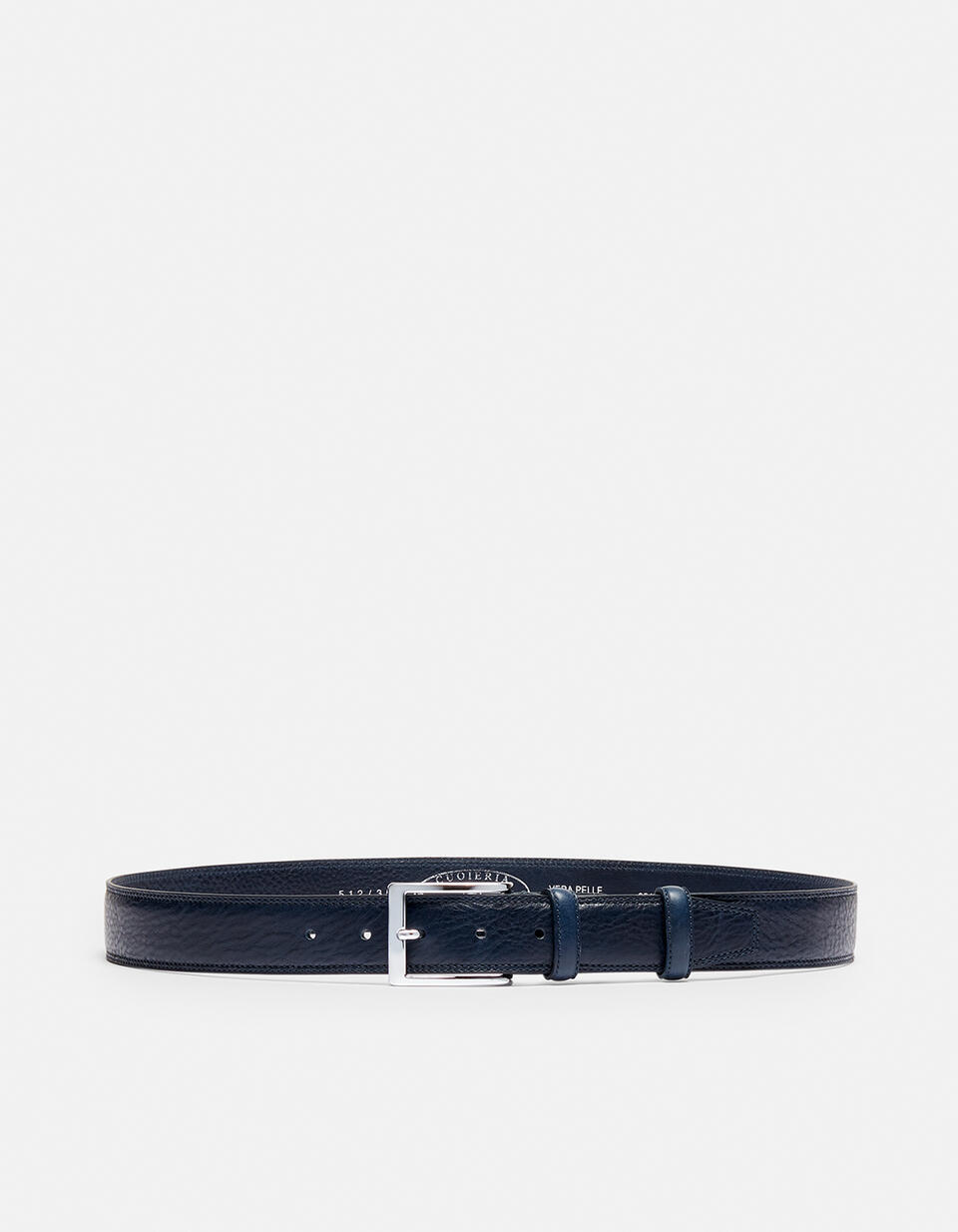 Cintura Elgante doppia cucitura 3,5cm Blu  - Cinture Uomo - Cinture - Cuoieria Fiorentina