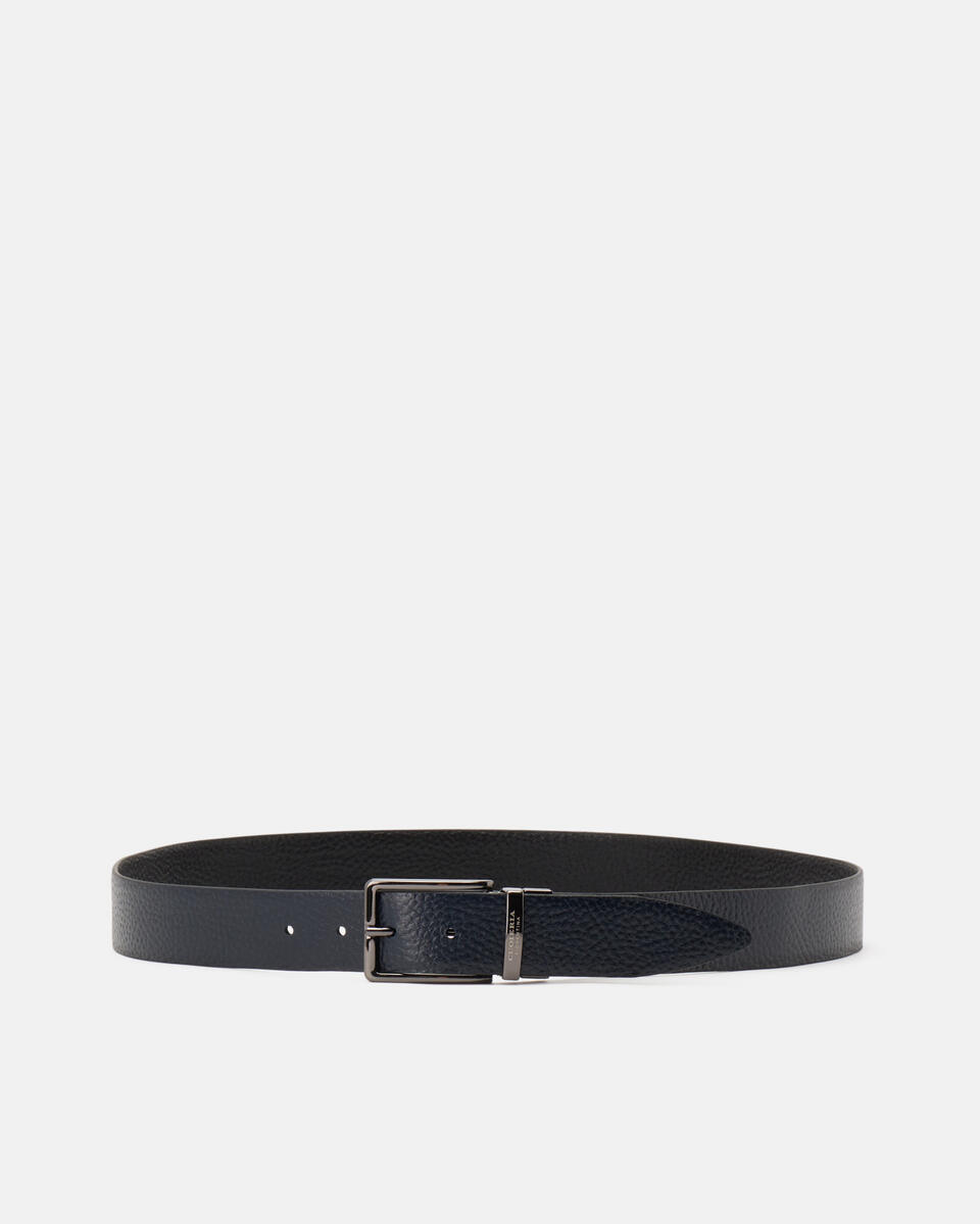 Cintura double fibbia girevole 3,5 cm Neroblu  - Cinture Uomo - Cinture - Cuoieria Fiorentina
