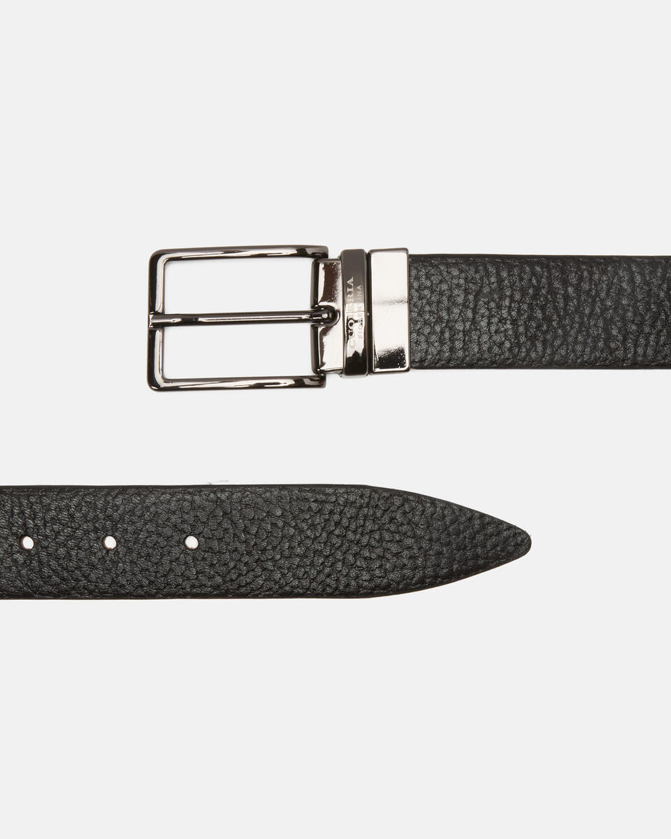 Cintura double fibbia girevole 3,5 cm Neromarrone  - Cinture Uomo - Cinture - Cuoieria Fiorentina