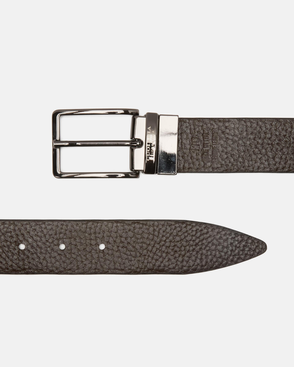 Cintura double fibbia girevole 3,5 cm Nerotesta di moro  - Cinture Uomo - Cinture - Cuoieria Fiorentina
