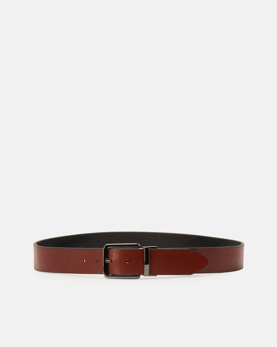 Cintura double fibbia girevole 4 cm Neromarrone  - Cinture Uomo - Cinture - Cuoieria Fiorentina