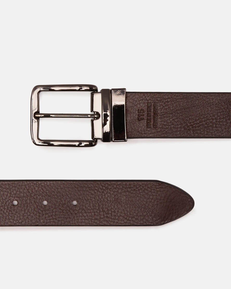 Cintura double fibbia girevole 4 cm Nerotesta di moro  - Cinture Uomo - Cinture - Cuoieria Fiorentina