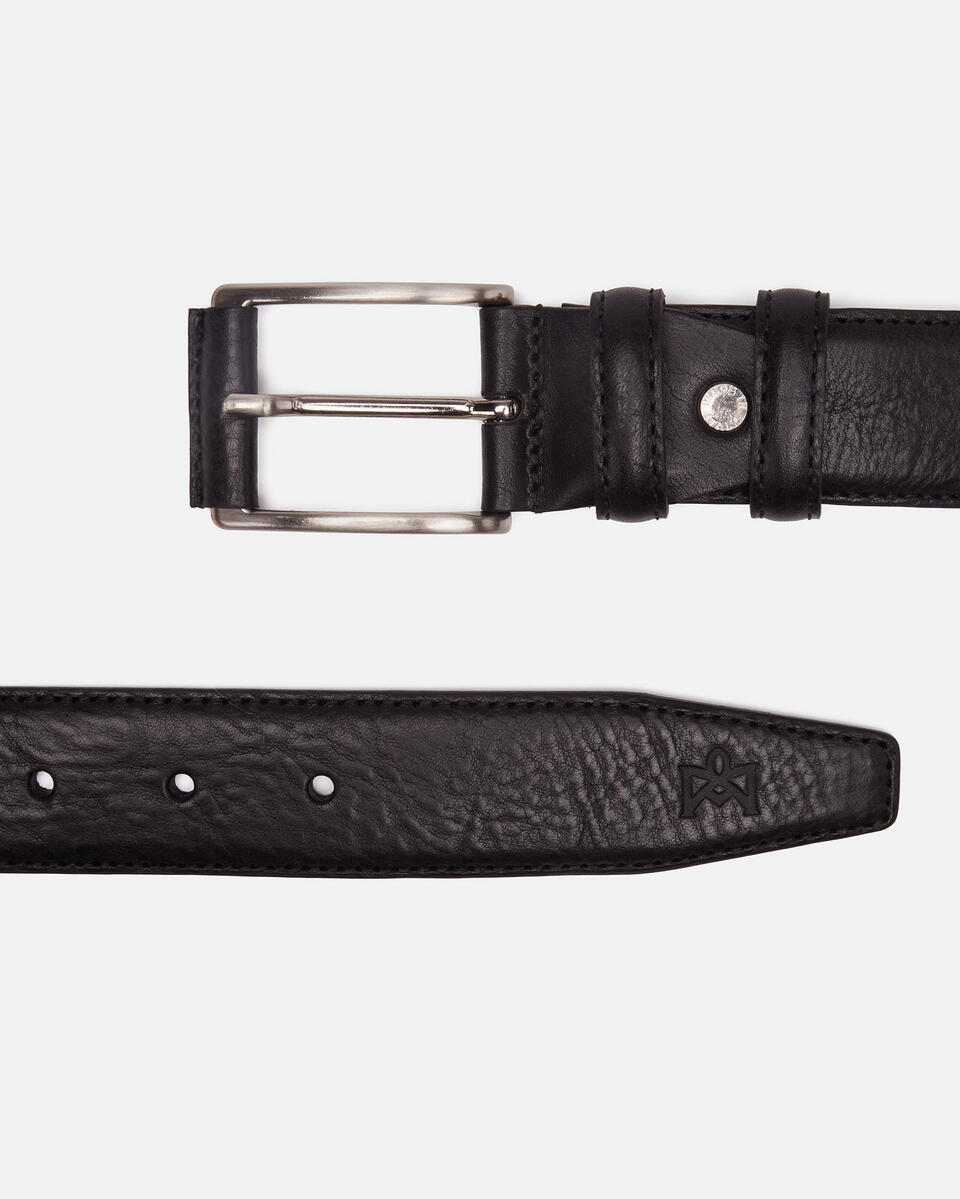 Cintura fibbia ricoperta 3,5cm Nero  - Cinture Uomo - Cinture - Cuoieria Fiorentina