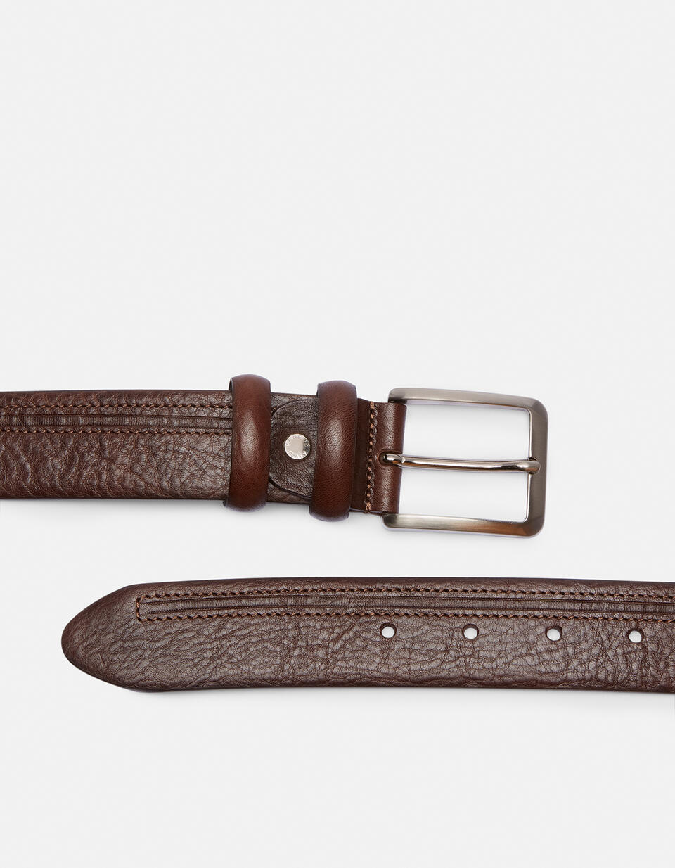 Cintura cucitura laterale 3,5 cm Testa di moro  - Cinture Uomo - Cinture - Cuoieria Fiorentina