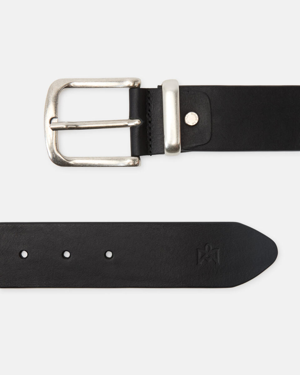 Cintura 4cm Passante Metallo Nero  - Cinture Uomo - Cinture - Cuoieria Fiorentina