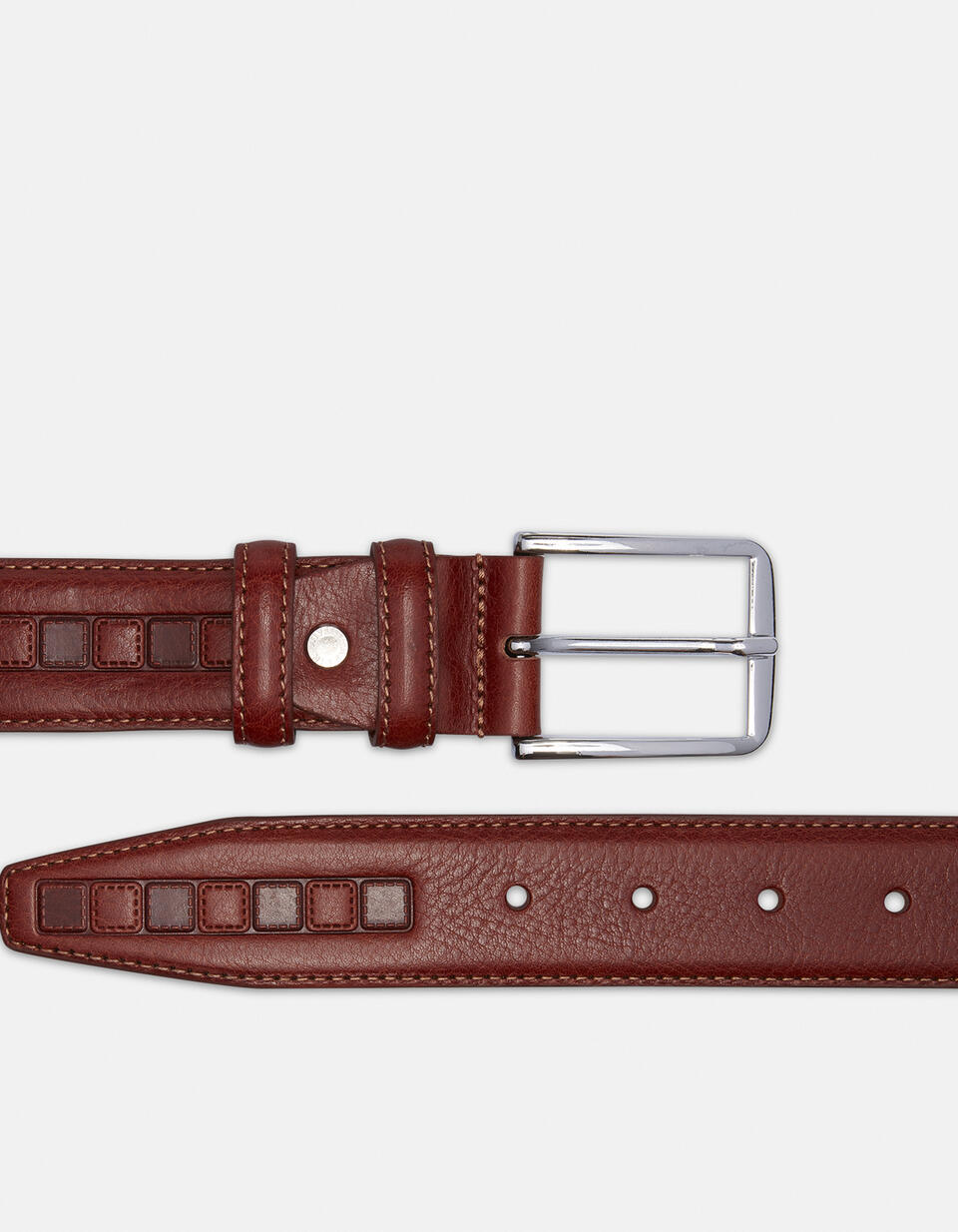 Belt leather working height 3.5 cm. - Men Belts | Belts MARRONE - Men Belts | BeltsCuoieria Fiorentina
