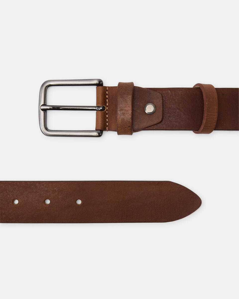 Cintura Liscia Senza Cuciture 3,5 cm Marrone  - Cinture Uomo - Cinture - Cuoieria Fiorentina