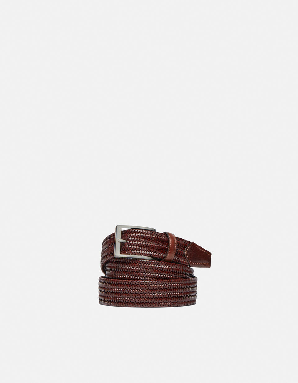 ELASTICISED BELT Brown  - Men Belts - Belts - Cuoieria Fiorentina