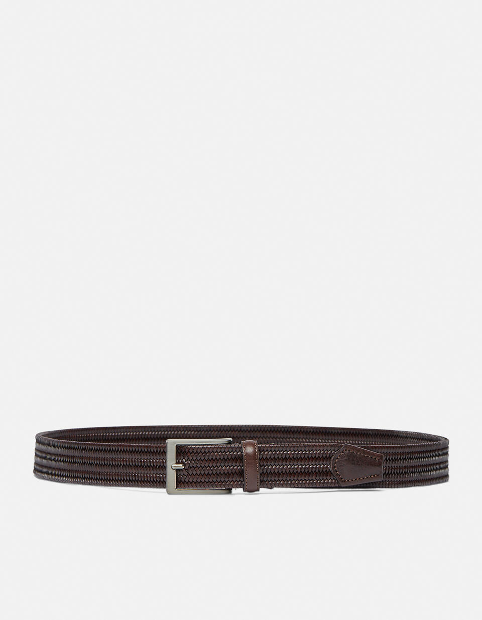 ELASTICISED BELT Dark brown  - Men Belts - Belts - Cuoieria Fiorentina