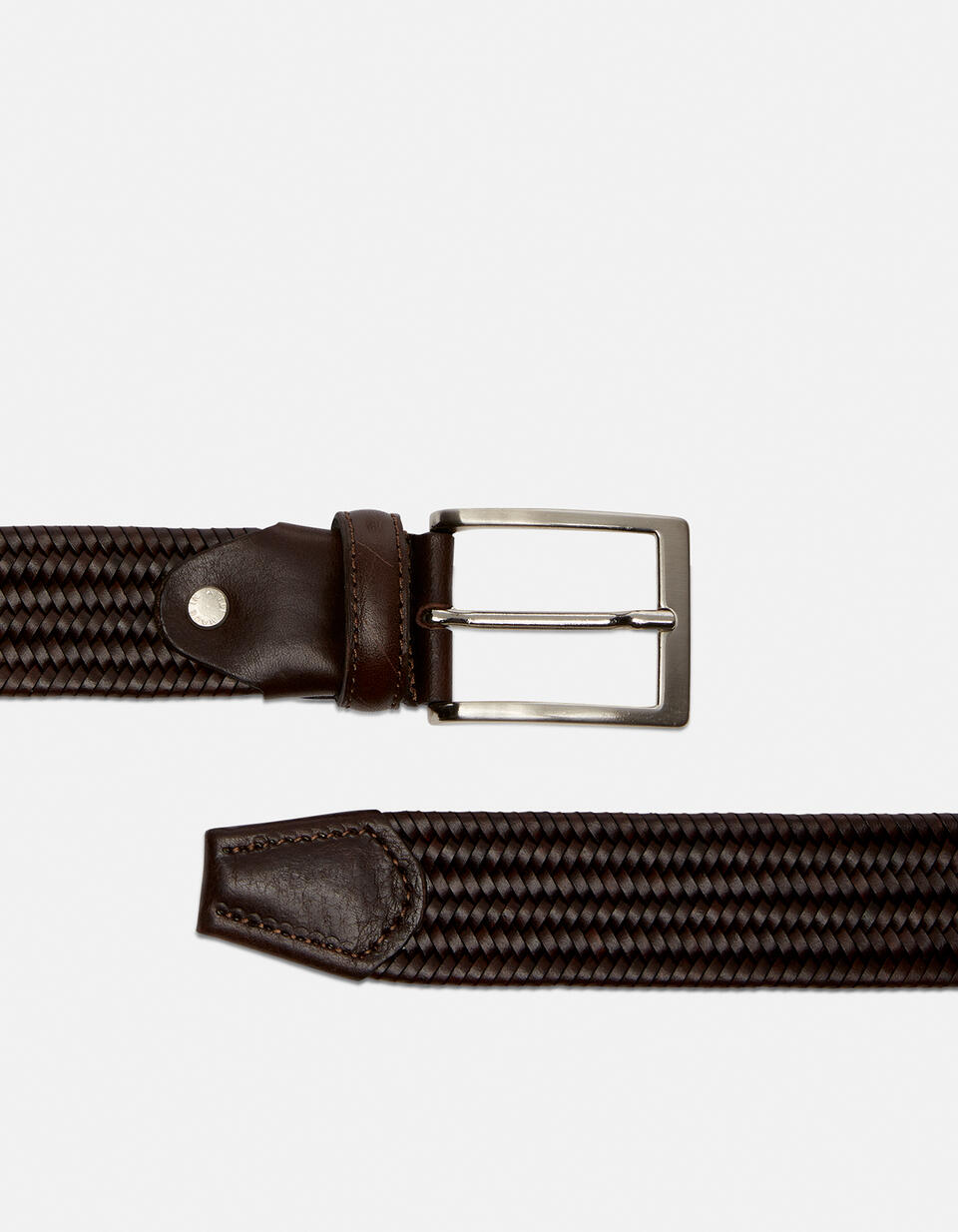 ELASTICISED BELT Dark brown  - Men Belts - Belts - Cuoieria Fiorentina